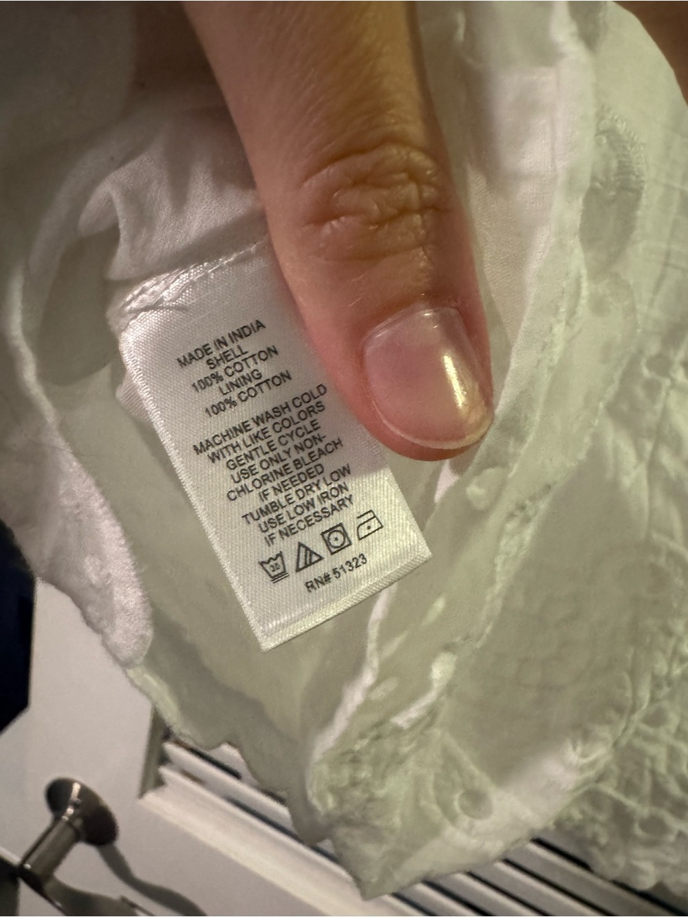 1. State White Eyelet Scalloped Hem Sleeveless Tank - Picture 5 of 5